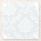 Dessous-de-verre En Verre Rococo Damask Art I Duck Egg Blue+Teal (Dos)