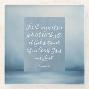 Dessous-de-verre En Verre Romains 6:23 Verset biblique personnalisable