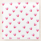 Dessous-de-verre En Verre Romantic Coeur Rouge Saint Valentin (Devant)