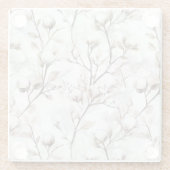 Dessous-de-verre En Verre Romantic Pretty White Flowering Tree Christmas (Dos)