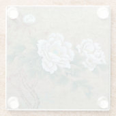 Dessous-de-verre En Verre Rose blanche (Dos)