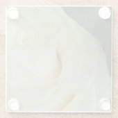 Dessous-de-verre En Verre Rose blanche (Dos)