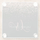 Dessous-de-verre En Verre Rose Gold Blush Pink Parties scintillant Glam Nom  (Dos)