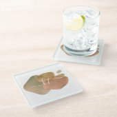 Dessous-de-verre En Verre Rose Gold Parties scintillant Formes Abstraites Mo (Incliné)