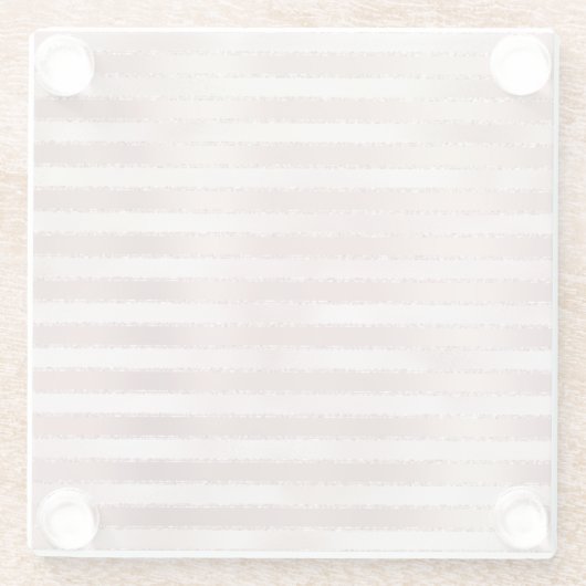 Dessous-de-verre En Verre Rose Gold Rose Clair Rayures Paillettes (Dos)