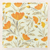 Dessous-de-verre En Verre Rose jaune (Devant)