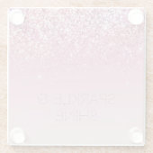 Dessous-de-verre En Verre Rose or rose Parties scintillant or étincelle (Dos)