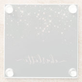 Dessous-de-verre En Verre Rose Parties scintillant Or Élégant Script glamour (Dos)