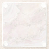 Dessous-de-verre En Verre Rose quartz and pastel pink marble (Dos)
