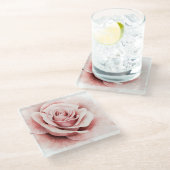 Dessous-de-verre En Verre Rose rose rose (Incliné)