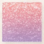 Dessous-de-verre En Verre Rose rose violet lavande faux pétille parties scin (Devant)