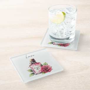 Dessous-de-verre En Verre Rose rouge