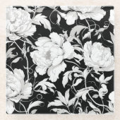 Dessous-de-verre En Verre Roses blanches (Devant)