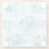 Dessous-de-verre En Verre Roses bleus avec dentelle (Dos)