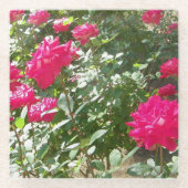 Dessous-de-verre En Verre Roses fuchsia partout (Devant)