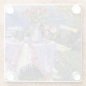 Dessous-de-verre En Verre Roses par la mer (Dos)