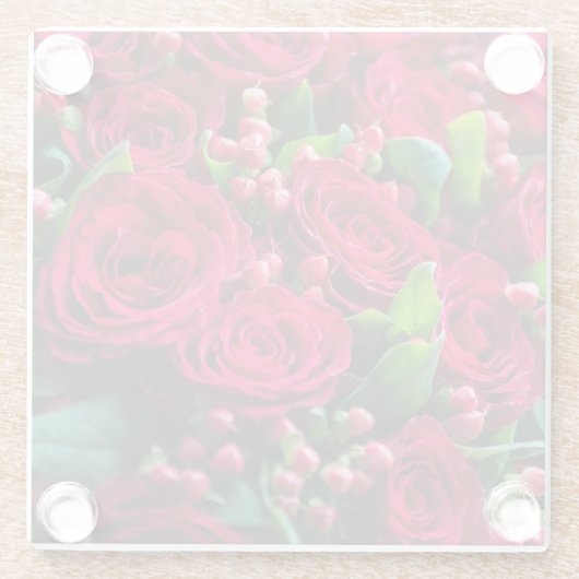 Dessous-de-verre En Verre Roses rouges (Dos)