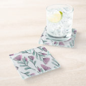 Dessous-de-verre En Verre Roses violets (Incliné)