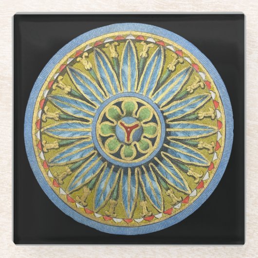 Dessous-de-verre En Verre Rosette architecturale antique n° 2 (Devant)