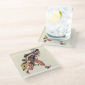 Dessous-de-verre En Verre Rosie à la Secourt (Incliné)