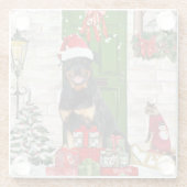 Dessous-de-verre En Verre Rotweiler Chien Noël (Dos)