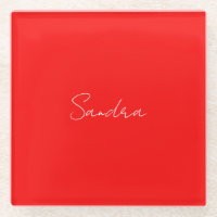 Rouge Blanc manuscrit Minimaliste Votre Nom