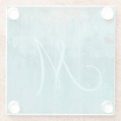 Dessous-de-verre En Verre Rouille Turquoise | Monogramme (Dos)