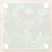 Dessous-de-verre En Verre Rousseau Tropical Jungle Lion Peinture (Dos)