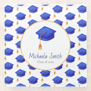 Dessous-de-verre En Verre Royal Blue High School Graduation personnalisée