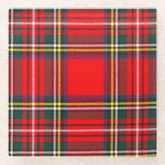 Dessous-de-verre En Verre Royal Stewart Clan Tartan Plaid (Devant)