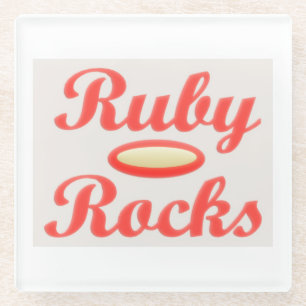Dessous-de-verre En Verre Ruby Rocks design rouge et crème moelleuse