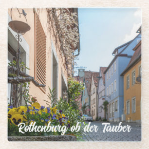 Dessous-de-verre En Verre Rue colorée à Rothenburg ob der Tauber