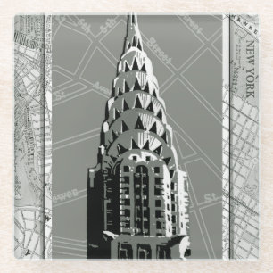 Dessous-de-verre En Verre Rues de New York avec Empire State Building