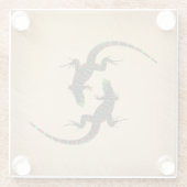 Dessous-de-verre En Verre Rustique Yin Yang Lizards (Dos)