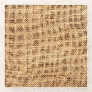 Dessous-de-verre En Verre Sacoche Burlap Brown : Arrière - plan de tissu tex