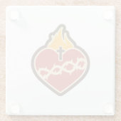 Dessous-de-verre En Verre Sacré-Coeur catholique (Dos)