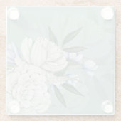 Dessous-de-verre En Verre Sage Green & Peonies Wedding Gift | (Dos)