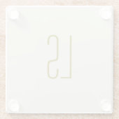 Dessous-de-verre En Verre Sage vert monogramme initial simple (Dos)