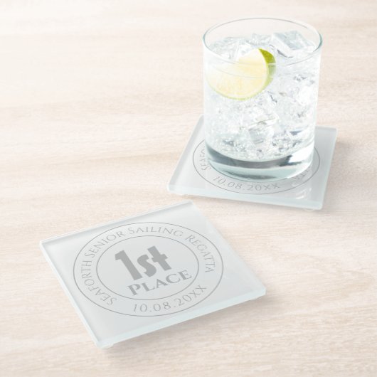 Dessous-de-verre En Verre Sailing Regatta 1er prix Trophée (Incliné)
