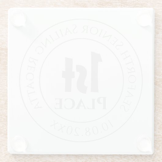 Dessous-de-verre En Verre Sailing Regatta 1er prix Trophée (Dos)