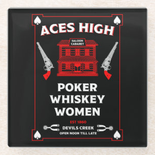 Dessous-de-verre En Verre Salon de la Frontière Américaine Cowboy