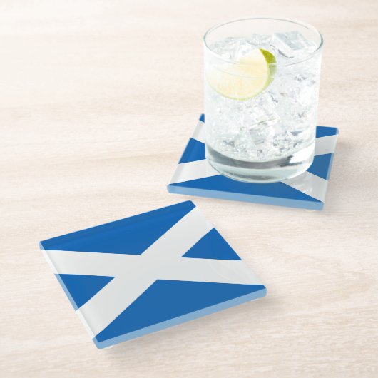 Dessous-de-verre En Verre Saltire ~ Drapeau de l'Ecosse (Incliné)