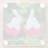 Dessous-de-verre En Verre Salvia Florale aux lèvres chaudes rouges et blanch (Dos)