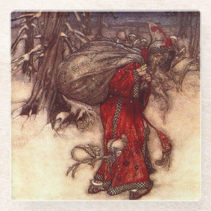 Dessous-de-verre En Verre Santa Claus Arthur Rackham