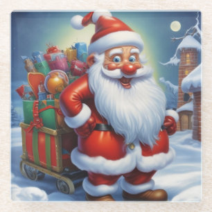 Dessous-de-verre En Verre Santa Clause Joyeux Noël Bonne année