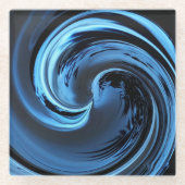 Dessous-de-verre En Verre Sapphire Blue Island Wave (Devant)