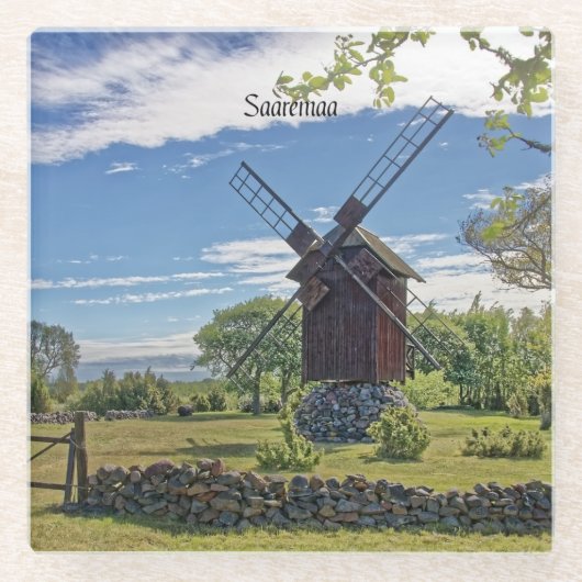 Dessous-de-verre En Verre Saremaa, île d'Estonie, (Devant)