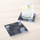 Dessous-de-verre En Verre sashiko japonais coutures ressemblant à un motif (Incliné)