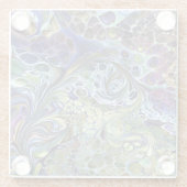 Dessous-de-verre En Verre Sauge d'olive vert, bleu violet bordeaux abstrait (Dos)