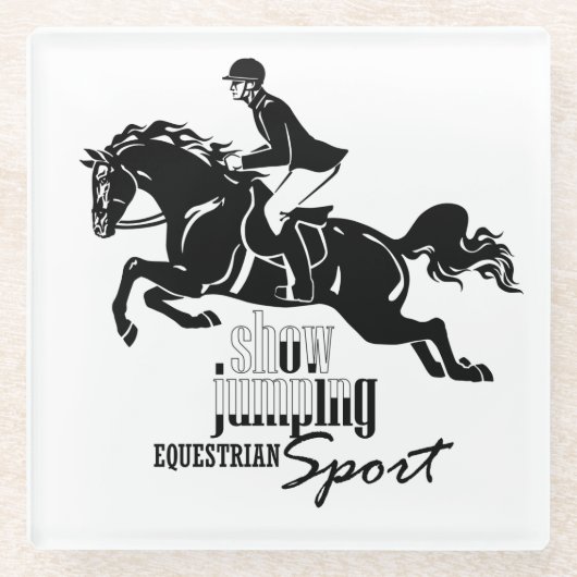 Dessous-de-verre En Verre sauter équestre d'exposition (Devant)